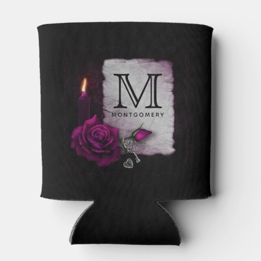 Gotisch Roos, kaarsen, perkamenten en locketmonogr Blikjeskoeler (Achterkant)