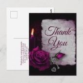 Gotisch Roos, kaarsje en Locket Party Hartelijk da Briefkaart (Voorkant / Achterkant)