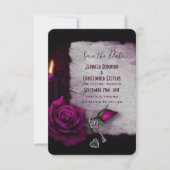 Gotisch Roos, kaarsje en twijdenhuis Save The Date (Voorkant)