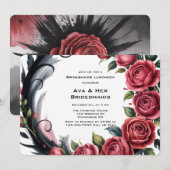 Gotisch Roos Lijst Bruidsmeisjes Luncheon Kaart (Voorkant / Achterkant)