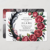 Gotisch Roos Lijst Trouwdouche Kaart (Voorkant / Achterkant)