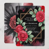 Gotisch Roos Lijst Vrijgezellenfeest Kaart (Voorkant / Achterkant)