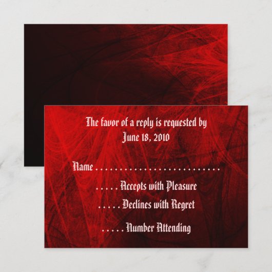 Gotisch Roos RSVP-kaarten RSVP Kaartje (Voorkant / Achterkant)