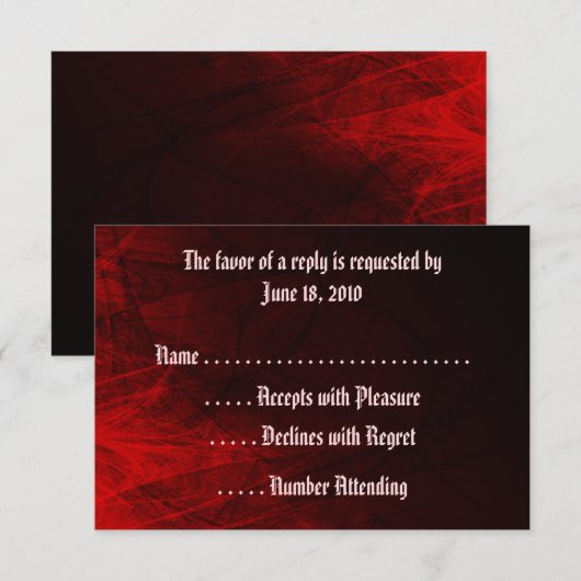 Gotisch Roos RSVP-kaarten RSVP Kaartje (Voorkant / Achterkant)