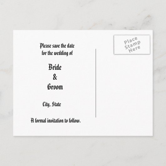 Gotisch Roos Save the Date Briefkaart (Achterkant)