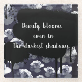 Gotisch Roos Schoonheid Bloeit In Schaduwen Glazen Onderzetter