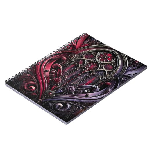 Gotisch Roos Spiral Notitieboek (Linkerzijde)