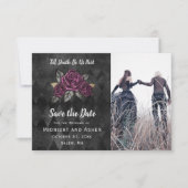 Gotisch Roos tot de dood ons deel Bewaar de datum Save The Date (Voorkant)