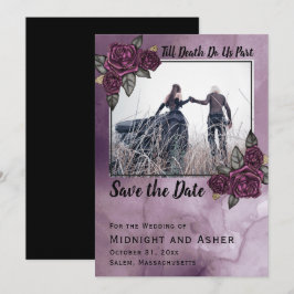 Gotisch Roos tot de dood ons deel Bewaar de datum Save The Date