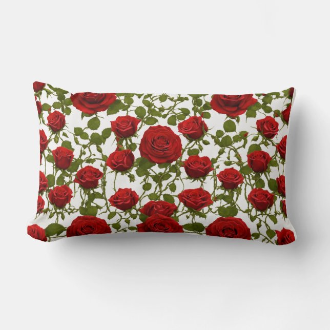 Gotisch Roos Vine Long Pillow – Naadloze  El Kussen (Voorkant)