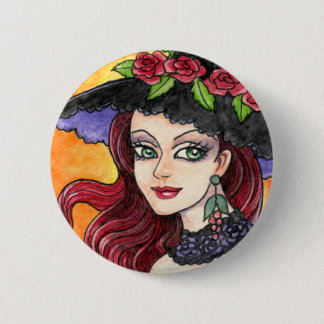 Gotisch Roos Witch Fantasy Button door Ann Howard