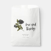 Gotisch Roos Zwart Bruiloft Wit Bedankzakje (Voorkant)