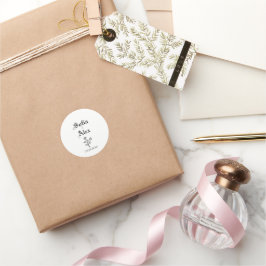 Gotisch roos zwart elegante typografie bruiloft ronde sticker