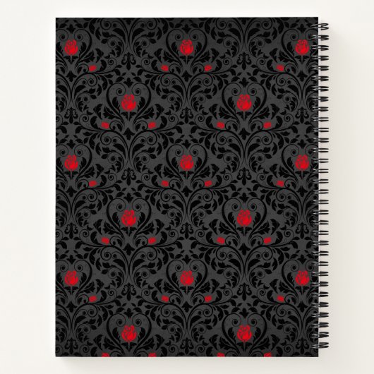 Gotisch Roos Zwart en Rood Bruiloft Planner Notitieboek (Achterkant)
