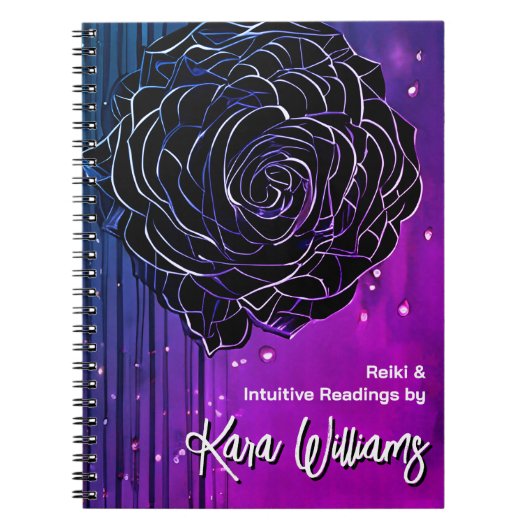 Gotisch Roos Zwart & Paarse Bright Tarot Notitieboek (Voorkant)