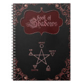 Gotisch Roze Boek van Schaduwen Pentacle Elementen Notitieboek (Voorkant)