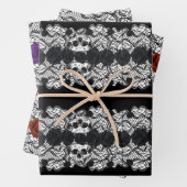 Gotisch:rozen, kant en schedels inpakpapier vel (In situ)