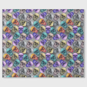 Gotisch Schedel Halloween Patroon Cadeaupapier (Vlak)