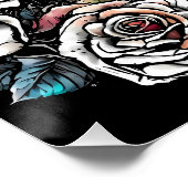 Gotisch: Schedel & Rozen. AI-illustraties Perfect Poster (Hoek)