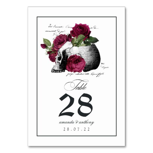 Gotisch Schedel Tafel Nummer Kaart (Voorkant)