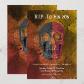 Gotisch Sinaasappel Zwart Halve schedel RIP Naar Z Kaart (Voorkant / Achterkant)