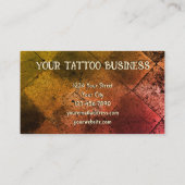 Gotisch Sinaasappel Zwart Halve Schedel Tattoo Sho Visitekaartje (Achterkant)