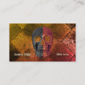 Gotisch Sinaasappel Zwart Halve Schedel Tattoo Sho Visitekaartje (Voorkant)