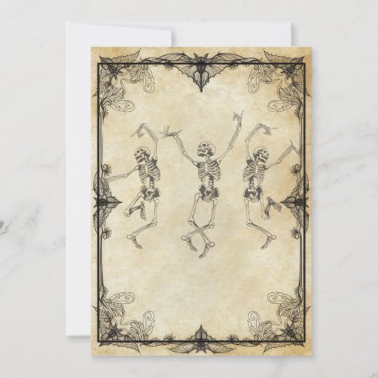  Gotisch Skelet Adult Halloween Party Kaart (Achterkant)