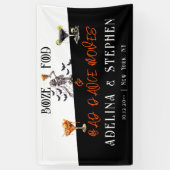 Gotisch Skelet Booze Food Bruiloft Foto Achtergron Spandoek (Verticaal)