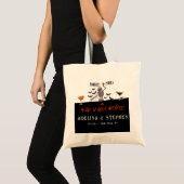 Gotisch Skelet Booze Food Bruiloft Foto Achtergron Tote Bag (Voorkant (product))