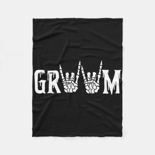 Gotisch skelet bruidegom bruiloft net getrouwd Spo Fleece Deken (Voorkant)