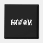 Gotisch skelet bruidegom bruiloft net getrouwd Spo Magneet (Voorkant)