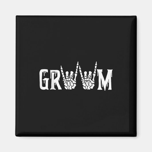 Gotisch skelet bruidegom bruiloft net getrouwd Spo Magneet (Voorkant)