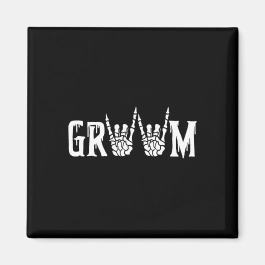 Gotisch skelet bruidegom bruiloft net getrouwd Spo Magneet (Voorkant)