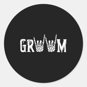 Gotisch skelet bruidegom bruiloft net getrouwd Spo Ronde Sticker