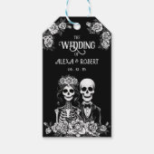 Gotisch skelet bruiloft paar Gift Label Cadeaulabel (Voorkant)
