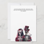 Gotisch skelet dode bruidegom bordeaux wit kaart (Achterkant)