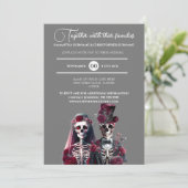 Gotisch skelet dode bruidegom Bourgondië grijs Kaart (Staand voorkant)