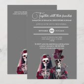 Gotisch skelet dode bruidegom Bourgondië grijs Kaart (Voorkant / Achterkant)