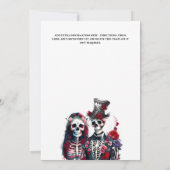 Gotisch skelet dode bruidegom rood wit kaart (Achterkant)