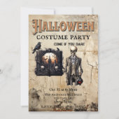 Gotisch Skelet en Potion Halloween Kostuum Party Kaart (Voorkant)