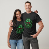 Gotisch Skelet Esthetisch Groen Skelet met Roos T-shirt (Unisex)
