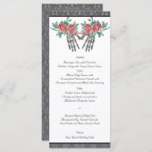 Gotisch Skelet Handen en Rozen Bruiloft Menu (Voorkant / Achterkant)