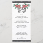 Gotisch Skelet Handen en Rozen Bruiloft Menu (Voorkant)