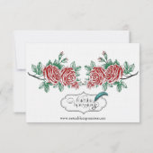 Gotisch Skelet Handen en Rozen Trouwreceptie Kaart (Achterkant)