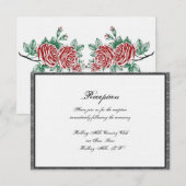 Gotisch Skelet Handen en Rozen Trouwreceptie Kaart (Voorkant / Achterkant)