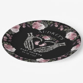 Gotisch Skelet Handen Hart Baby Meisje Douche Papieren Bordje (Gekanteld)