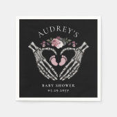 Gotisch Skelet Handen Hart Baby Meisje Douche Servet (Voorkant)