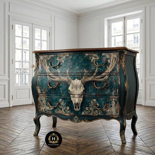  Gotisch Skelet Herten Schedel Decoupage Tissuepapier