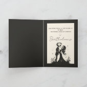 Gotisch Skelet Koppel Donkere Romantische Valentij Feestdagen Kaart (Binnen)